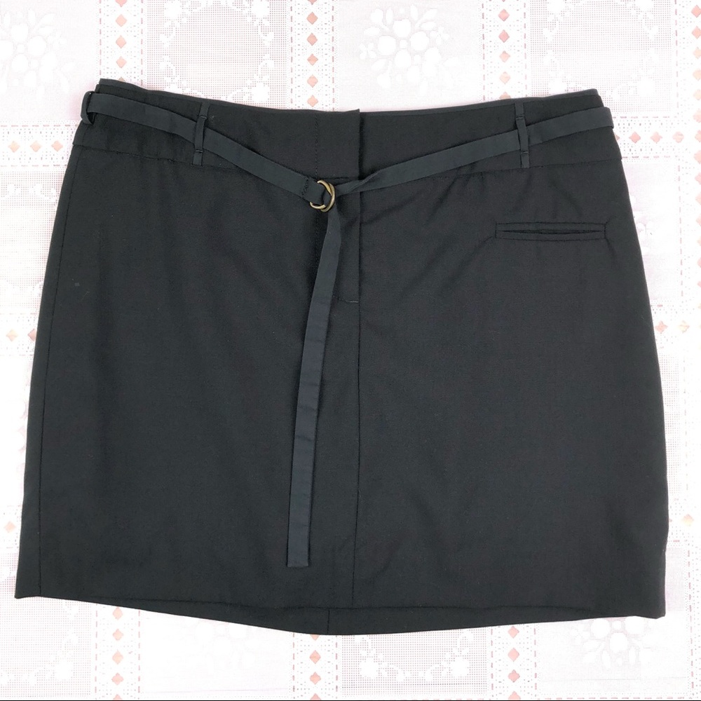 BCBGMaxAzria Polly Black Wool Mini Skirt Size 0